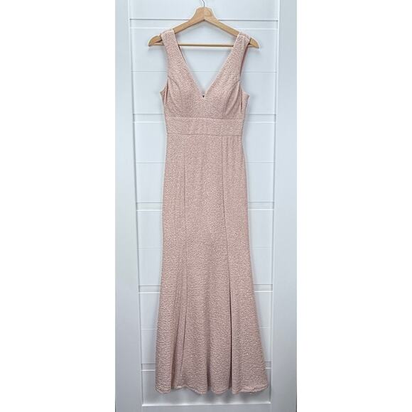 Speechless Women's V-Neck Sleeveless Shimmer Gown‎ Size 5  Dress - Blush Pink - - Picture 4 of 11